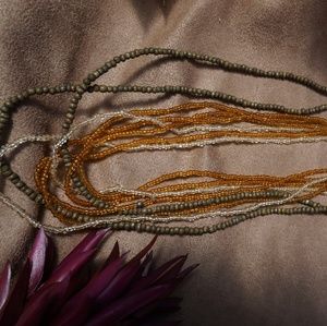 Thin long bead necklaces